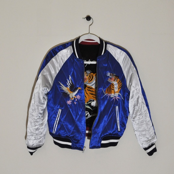 Topshop Japan Reversible Bomber Jacket 